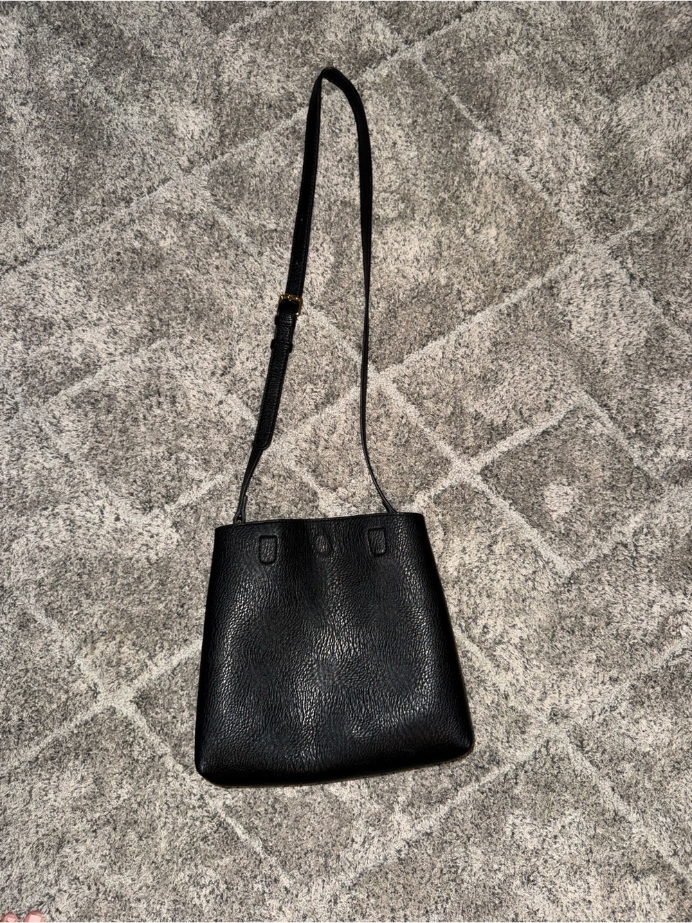 Urban Outfitters Black Pebbled Leather Crossbody Bag